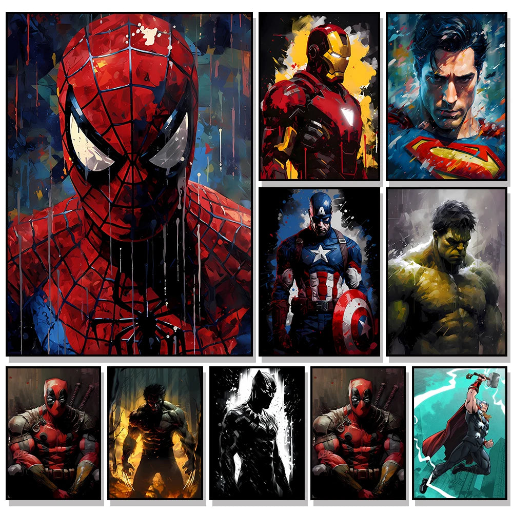 Marvel Movie Canvas Art Poster Anime Super Hero SpiderMan Iron Man Canvas Painting Home Wall Decor Prints and Children's Gifts Marvel Movie Canvas Art Poster Anime Super Hero SpiderMan Iron Man Canvas Painting Home Wall Decor Prints and Children's Gifts